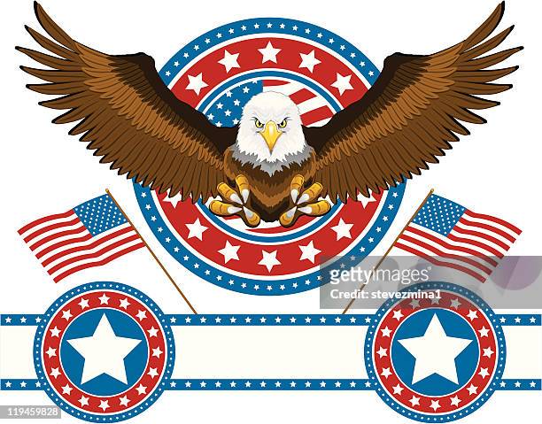 ilustrações, clipart, desenhos animados e ícones de american eagle - águia americana