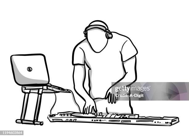 dj late night - health club stock-grafiken, -clipart, -cartoons und -symbole