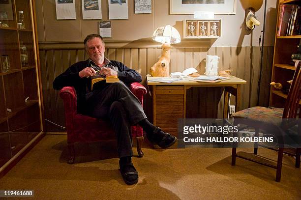Nina LARSON A picture taken on June 28, 2011 shows the founder of Iceland's Phallological Museum, Sigurdur Hjartarson, posing during an interview in...