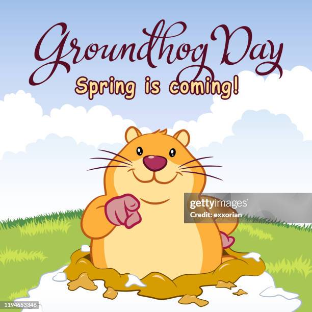土撥鼠日 春天即將來臨 - groundhog day 幅插畫檔、美工圖案、卡通及圖標