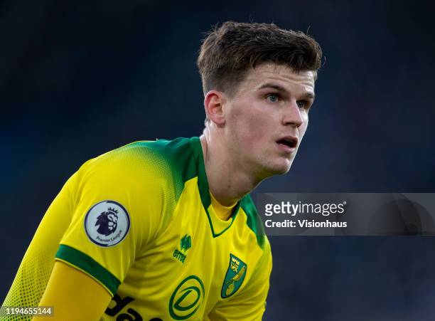 Sam Byram of Norwich City in action during the Premier League match between Leicester City and Norwich City at The King Power Stadium on December 14,...