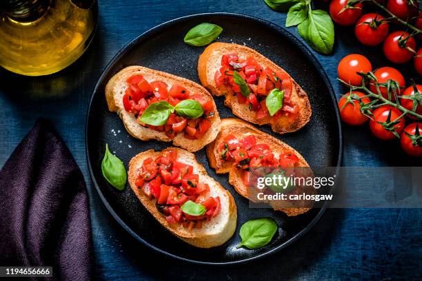 italian bruschetta - bruschetta stock pictures, royalty-free photos & images