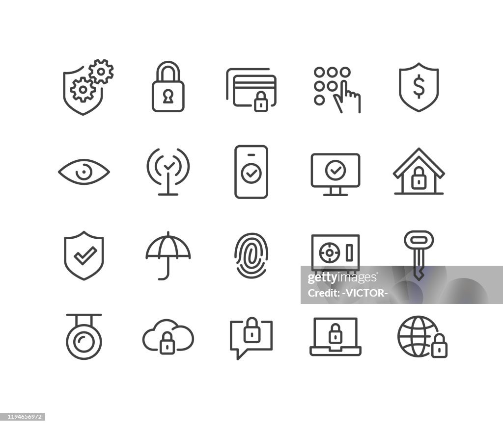 Security Icons - Classic Line Series