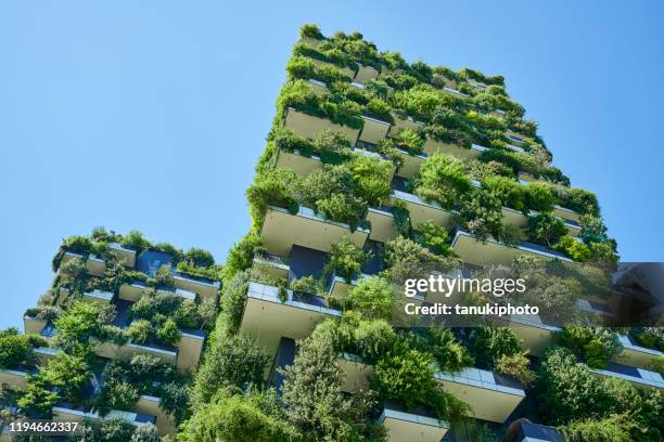 vertical forest in milan - bosco verticale milano stock pictures, royalty-free photos & images