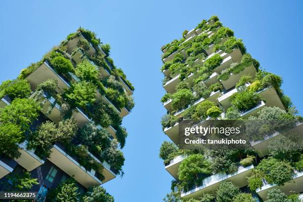 vertical forest in milan - bosco verticale milano stock pictures, royalty-free photos & images