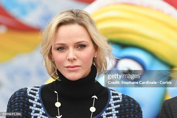 Princess Charlene of Monaco attend the Christmas Gifts Distribution At Monaco Palace on December 18, 2019 in Monaco, Monaco.