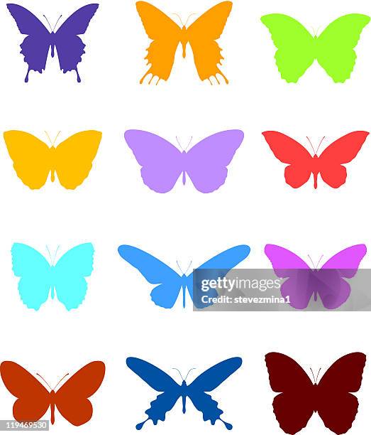butterfly - formation flying stock illustrations