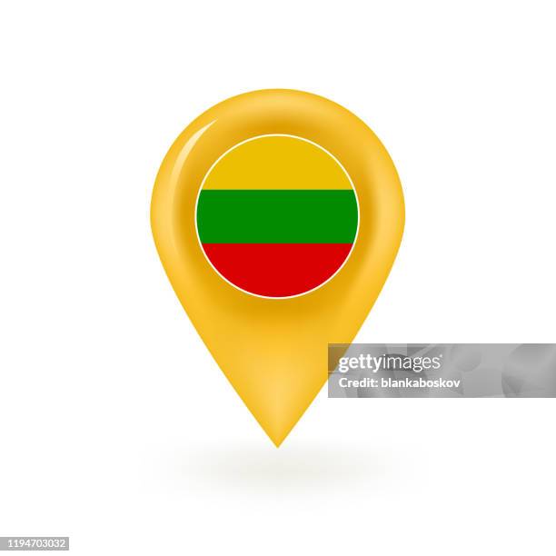 lithuania map pin icon - lithuania stock illustrations