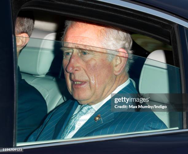 Prince Charles, Prince of Wales attends a Christmas lunch for members of the Royal Family hosted by Queen Elizabeth II at Buckingham Palace on...