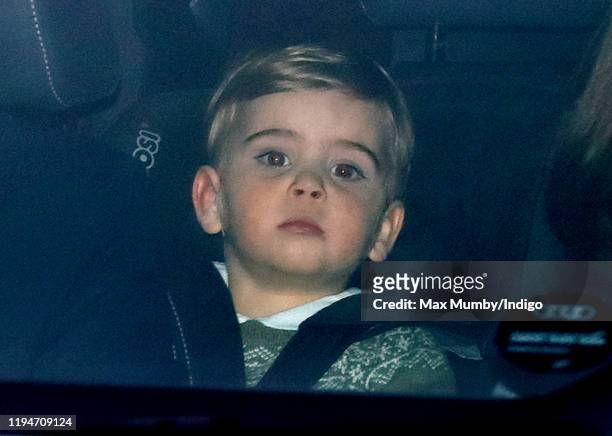 Prince Louis of Cambridge attends a Christmas lunch for members of the Royal Family hosted by Queen Elizabeth II at Buckingham Palace on December 18,...