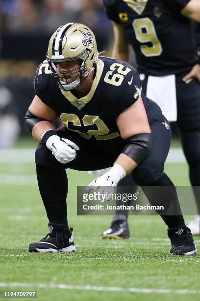 Nick Easton of the New Orleans Saints in action against the Indianapolis Colts during a game at the Mercedes Benz Superdome on December 16, 2019 in...