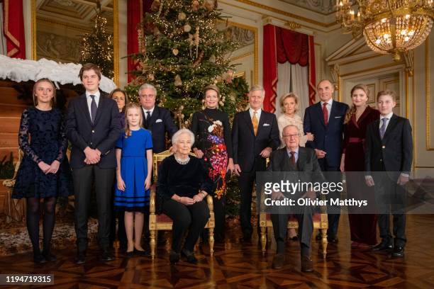 Princess Louise, Prince Gabriel, Princess Claire, Princess Eleonore, Prince Laurent, Queen Paola, Queen Mathilde, King Philippe of Belgium, King...