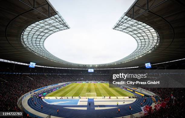 General overview im Olympiastadion during the Bundesliga Match between Hertha BSC and FC Bayern Muenchen at Olympiastadion on January 19, 2020 in...