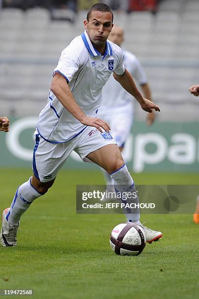 French Auxerre League 1 football club forward Israelian Ben Sahar controls the ball during a friendly football match,, on July 2011 at the...