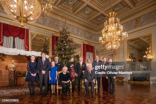 Princess Louise, Prince Gabriel, Princess Claire, Princess Eleonore, Prince Laurent, Queen Paola, Queen Mathilde, King Philippe of Belgium, King...