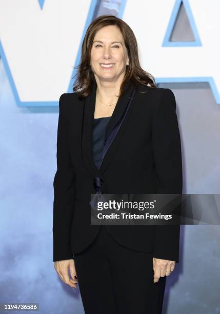 Producer Kathleen Kennedy attends the "Star Wars: The Rise of Skywalker" European Premiere at Cineworld Leicester Square on December 18, 2019 in...