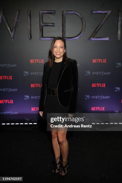 Lauren Schmidt Hissrich attends the premiere of the Netflix series "The Witcher" on December 18, 2019 in Warsaw, Poland.