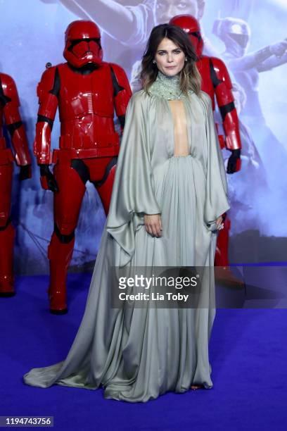 Keri Russell attends "Star Wars: The Rise of Skywalker" European Premiere at Cineworld Leicester Square on December 18, 2019 in London, England.