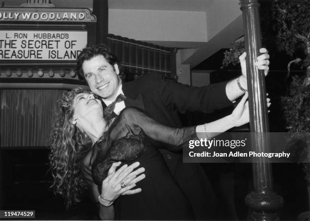 John Travolta and wife Kelly Preston at the opening of the Church of Scientology Museum in Los Angeles.