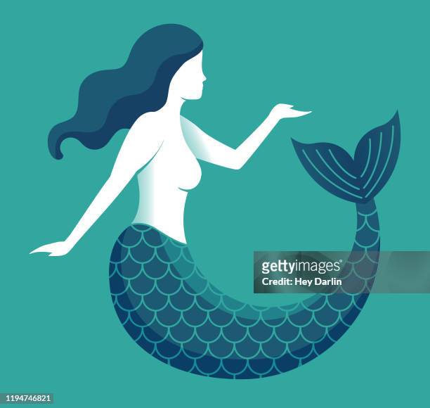 illustration of a mermaid - vintage mermaid stock illustrations