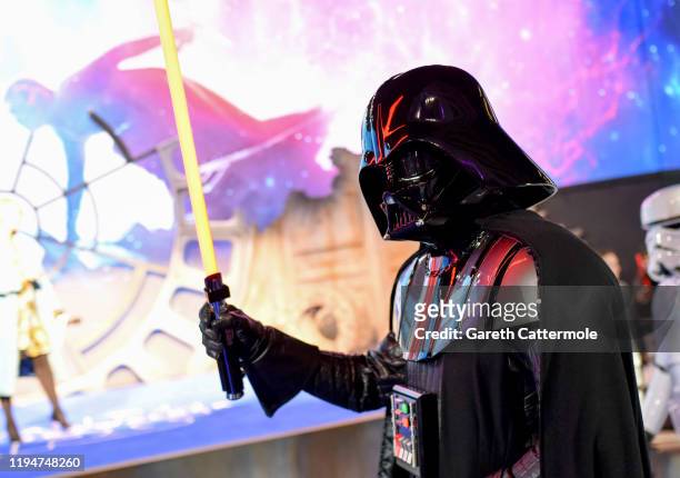 Darth Vader at the European premiere of "Star Wars: The Rise of Skywalker" at Cineworld Leicester Square on December 18, 2019 in London, England.