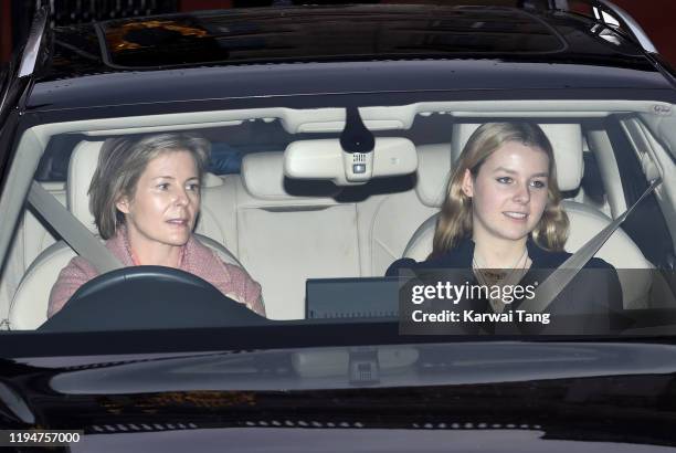 Lady Serena Armstrong-Jones and Lady Margarita Armstrong-Jones attend Christmas Lunch at Buckingham Palace on December 18, 2019 in London, England.