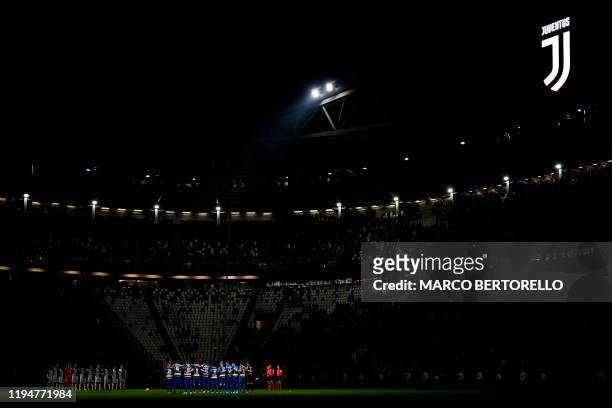 Juventus' players and Parma's players hold a minute of silence for former Italian footballer and Juventus player Pietro Anastasi, who died on January...