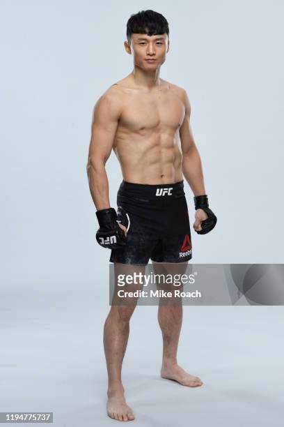 Dooho Choi of South Korea poses for a portrait during a UFC photo session on December 18, 2019 in Busan, South Korea.