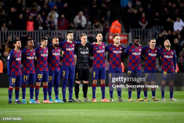 Lionel Messi of FC Barcelona, Ansu Fati of FC Barcelona, Sergi Roberto of FC Barcelona, Arturo Vidal of FC Barcelona, Gerard Pique of FC Barcelona,...