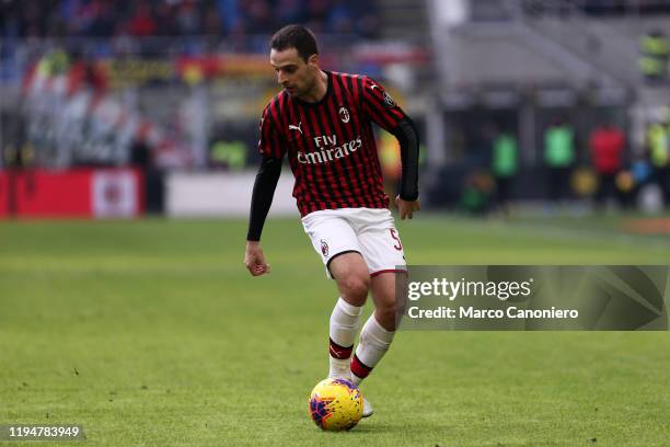 Giacomo Bonaventura of Ac Milan in action during the Serie A match between Ac Milan and Udinese Calcio. Ac Milan wins 3-2 over Udinese Calcio.