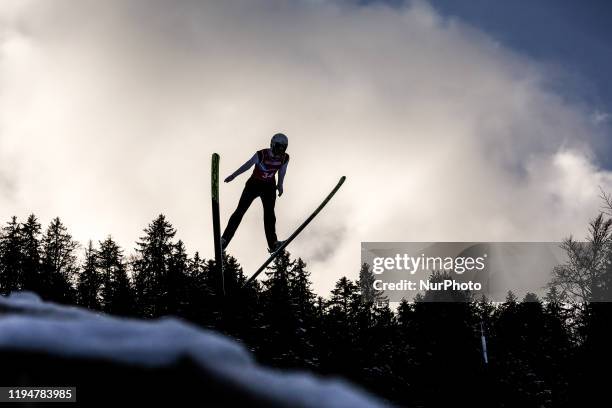 Florian FROM HUNGARY competes in Ski Jumping: Men's Individual Competition on 10. Day of Winter Youth Olympic Games Lausanne 2020 in Les Tuffes...