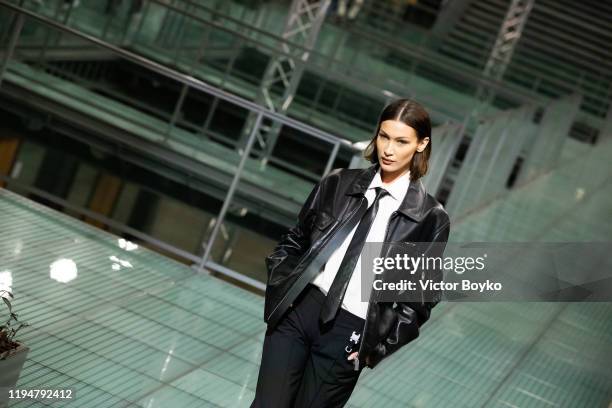 Bella Hadid walks the runway during the 1017 Alyx 9SM Menswear Fall/Winter 2020-2021 show as part of Paris Fashion Week on January 19, 2020 in Paris,...