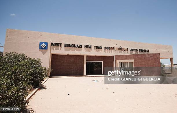 Picture shows the offices of the abandoned "New Benghazi" project construction site in the Libyan rebel stronghold of Benghazi on June 14, 2011....