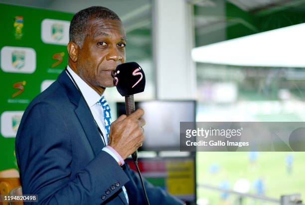 Michael Holding is a Jamaican cricket commentator and former cricketer during day 5 of the 3rd Test match between South Africa and England at St...