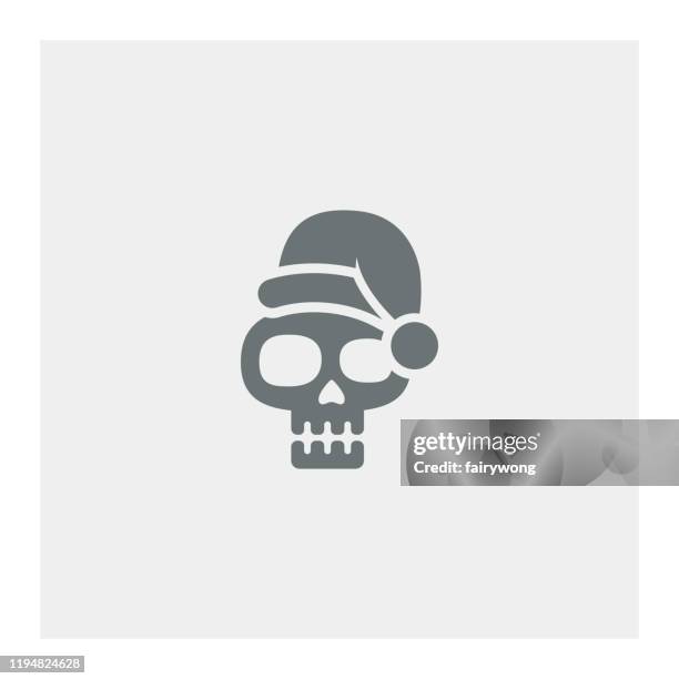 illustrations, cliparts, dessins animés et icônes de crâne avec le chapeau de santa - christmas angry