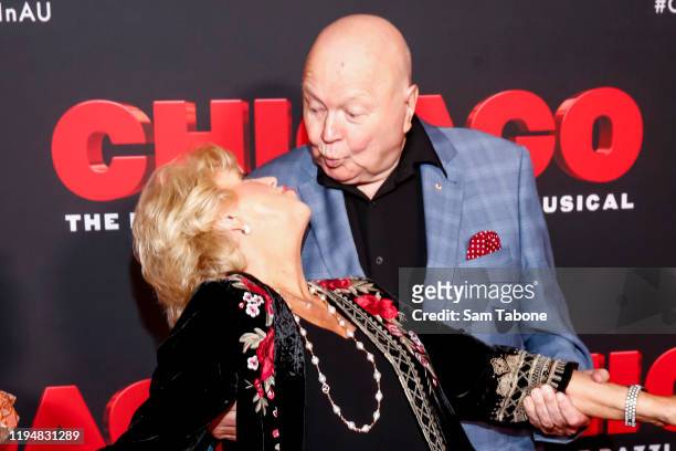 Patti and Bert Newton arrive at opening night of "Chicago The Musical" Media call on December 19, 2019 in Melbourne, Australia.