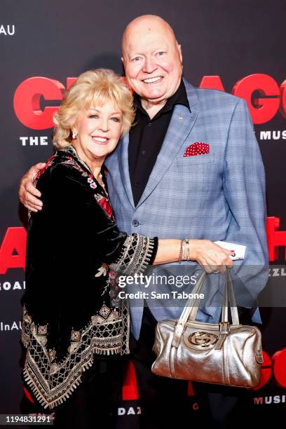 Patti and Bert Newton arrive at opening night of "Chicago The Musical" Media call on December 19, 2019 in Melbourne, Australia.