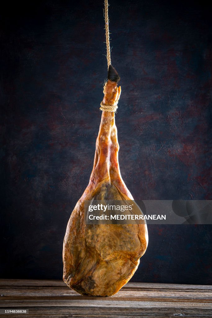 Iberian ham Iberic ham leg hanged black hoof