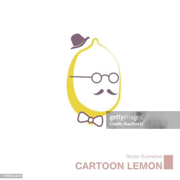 vector drawn cartoon lemon. - lemon lime top stock illustrations
