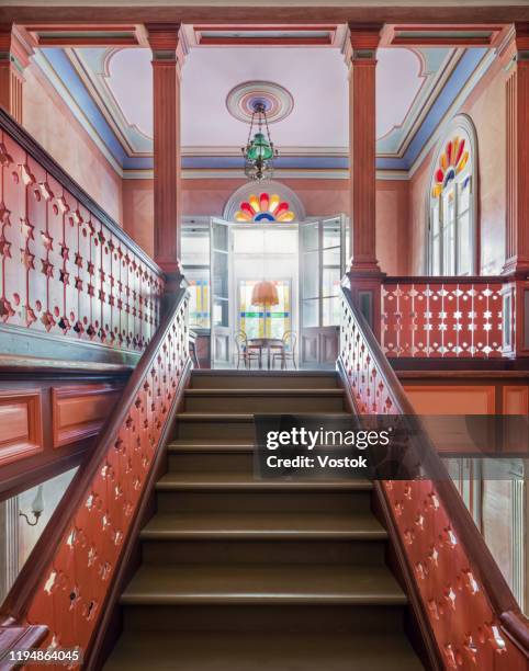 terem palace interior in the old russian style - heritage hall stock pictures, royalty-free photos & images