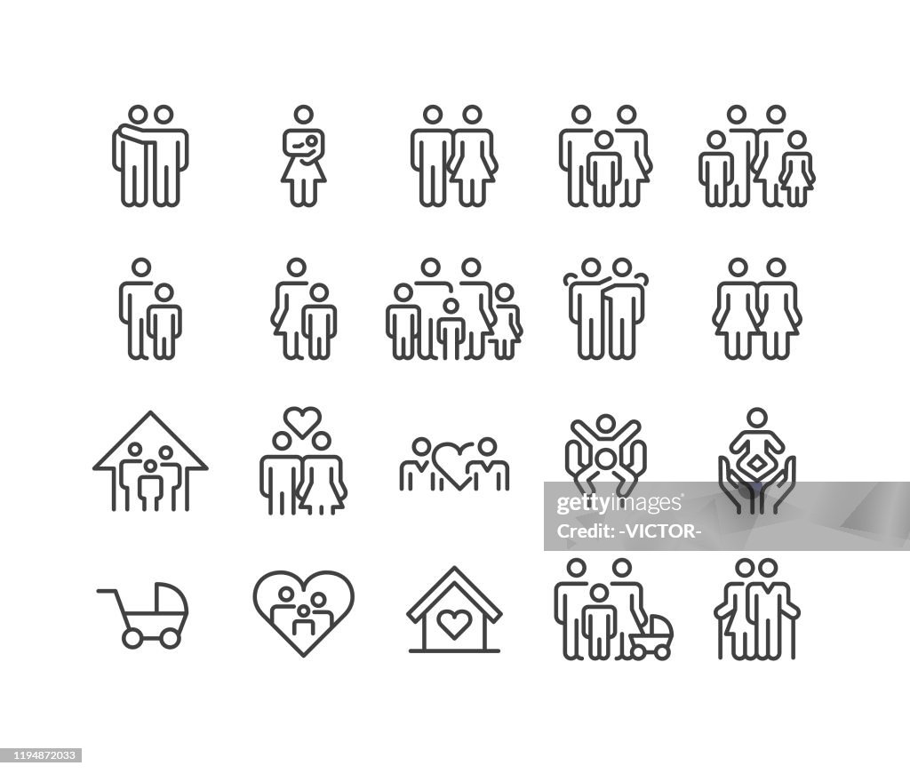 Familienbeziehung Icons - Classic Line Series