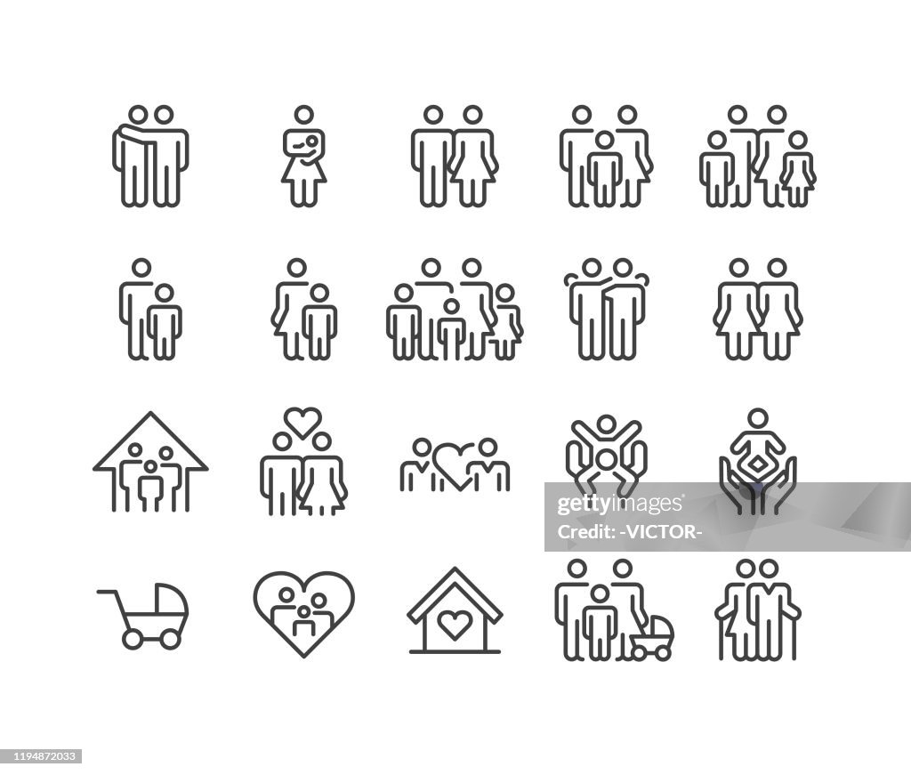 Family Relationship Icons - Classic Line Series