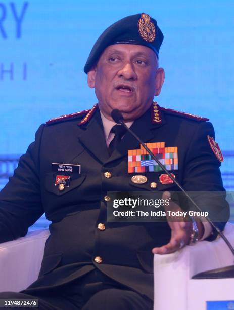 Chief of Defence Staff , Bipin Rawat addresses his session at Raisina Dialogue in New Delhi.