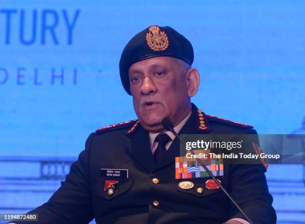 Chief of Defence Staff , Bipin Rawat addresses his session at Raisina Dialogue in New Delhi.