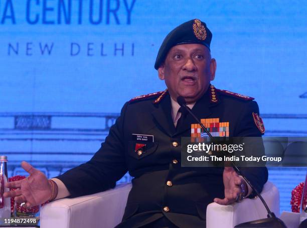 Chief of Defence Staff , Bipin Rawat addresses his session at Raisina Dialogue in New Delhi.