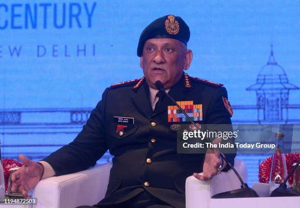 Chief of Defence Staff , Bipin Rawat addresses his session at Raisina Dialogue in New Delhi.