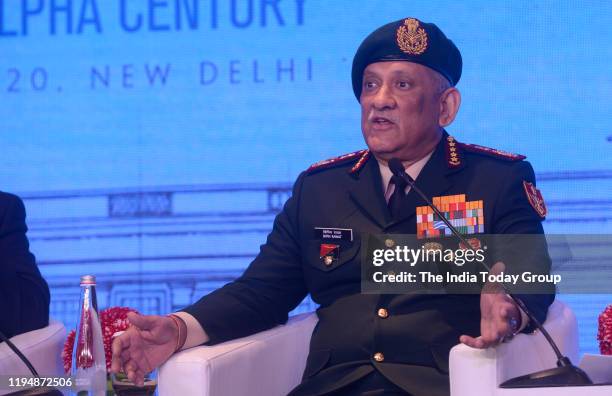 Chief of Defence Staff , Bipin Rawat addresses his session at Raisina Dialogue in New Delhi.