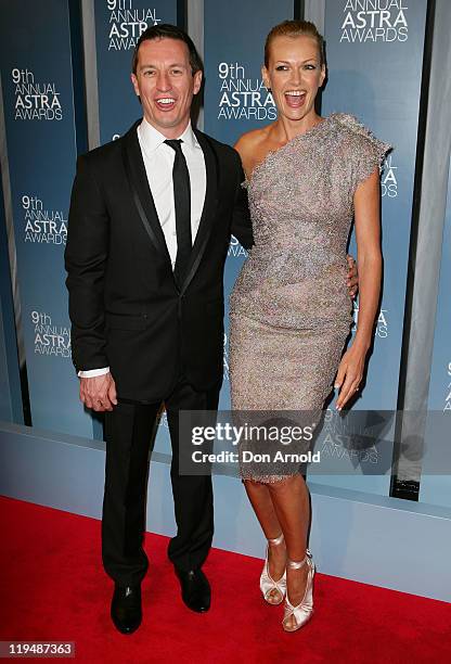 Rove McManus and Sarah Murdoch arrive at the 9th Annual Astra Awards on July 21, 2011 in Sydney, Australia.
