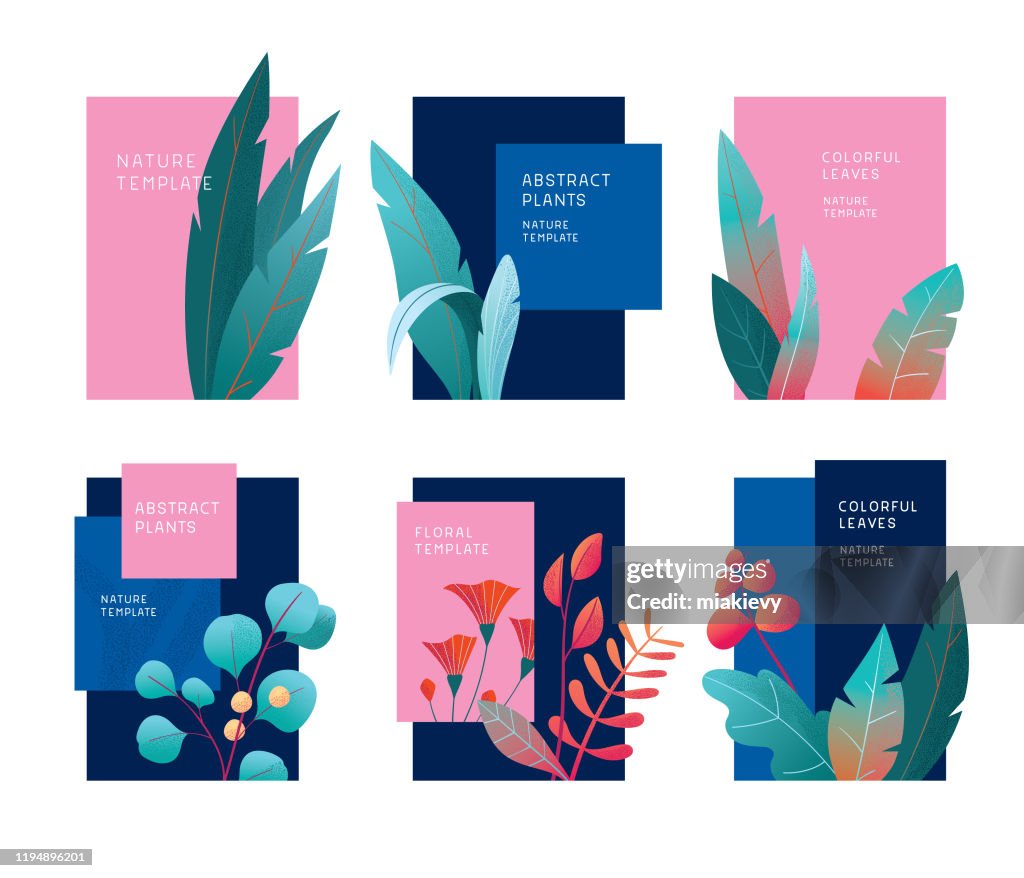Abstract plants template set