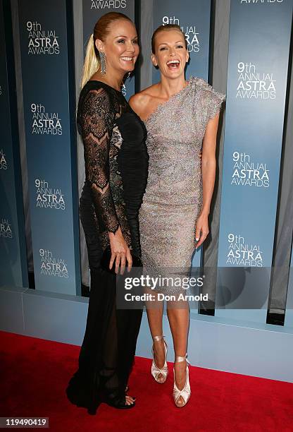 Charlotte Dawson and Sarah Murdoch arrive at the 9th Annual Astra Awards on July 21, 2011 in Sydney, Australia.